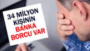 34 milyon kişinin banka borcu var