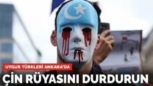 Görüşme öncesi Uygur Türklerinden protesto: Çin rüyasını durdurun