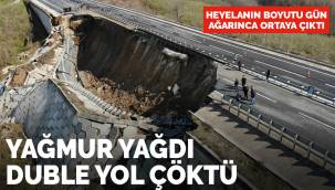 Yağmur yağdı, Düzce-Zonguldak (DUBLE) yolu tamamen çöktü