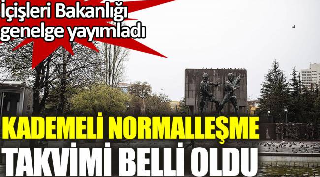 İçişleri Bakanlığı kademeli normalleşme takvimini açıkladı
