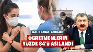 Sağlık Bakanı açıkladı: Öğretmenlerin yüzde 84'ü aşılandı