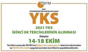 İkinci ek yerleştirme tercihleri başladı... Ek yerleştirme 14-18 Ekim arasında