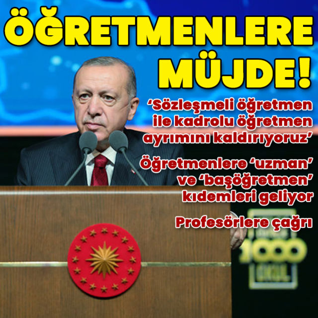 Erdoğan'dan öğretmenlere müjde