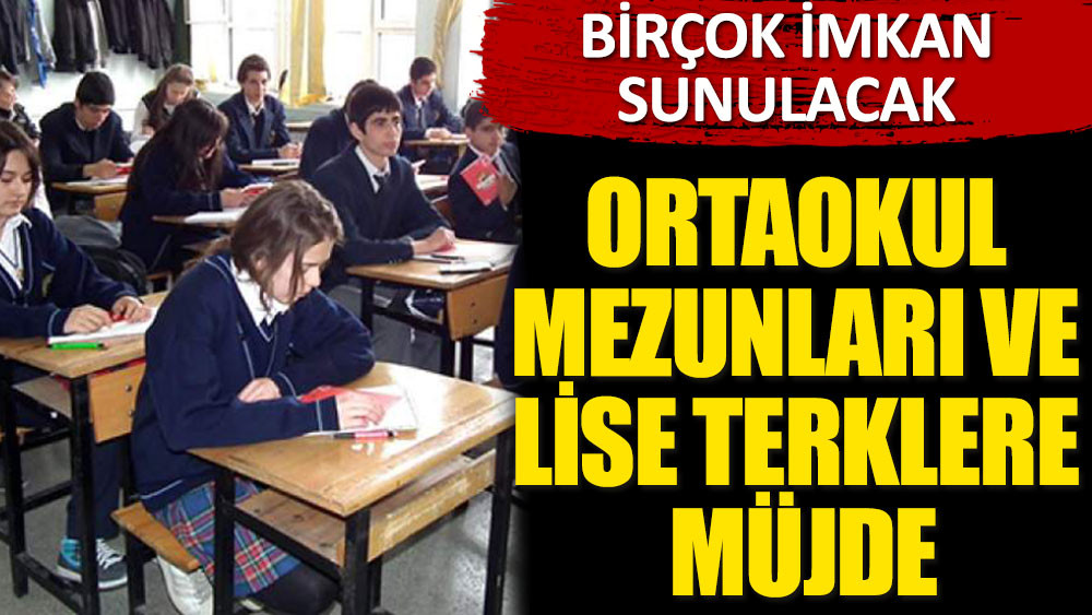 Ortaokul mezunları ve lise terklere MEB'den müjde! Birçok imkan sunulacak