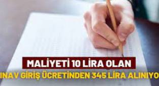 345 liralık sınavın maliyeti ne kadar.