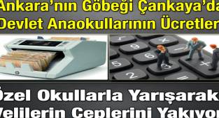 Ankara’nın Göbeği Çankaya’da Devlet Anaokullarının Ücretleri Özel Okullarla Yarışarak Velilerin Ceplerini Yakıyor