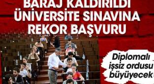 Baraj kaldırıldı. Üniversite sınavına rekor başvuru. Diplomalı işsiz ordusu büyüyecek
