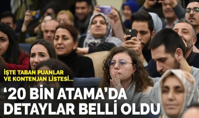 20 bin öğretmen atanacak: İşte taban puanlar ve kontenjan listesi