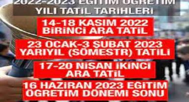 MEB 2022-2023 eğitim öğretim yılı takvimini duyurdu: İşte ara tatil...