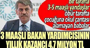 Vatandaşa kaşıkla Bakan Yardımcısına ! Yıllık kazancı 4.7 milyon TL
