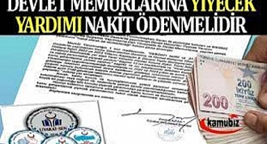 Yiyecek yardımı nakit ödenmelidir