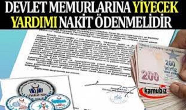 Yiyecek yardımı nakit ödenmelidir
