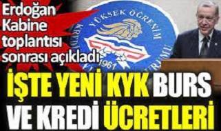 İşte yeni KYK burs ve kredi ücretleri
