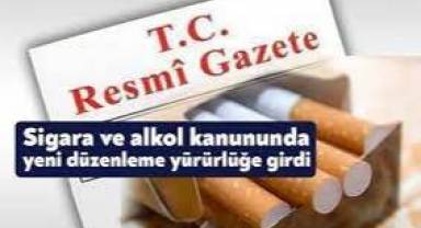 Sigara ve alkol kanununda yeni düzenleme