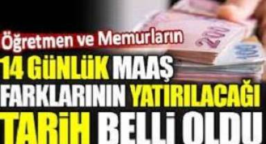 Emekli, öğretmen ve memurların 14 günlük maaş farklarının yatırılacağı tarih belli oldu
