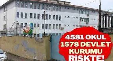 4 bin 581 okul, 1578 devlet kurumu riskte!