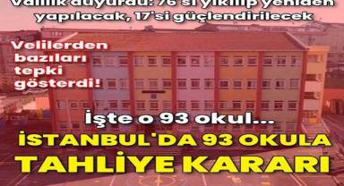İstanbul Valiliği duyurdu! İstanbul'da riskli 93 okuldaki öğrenciler nakledilecek