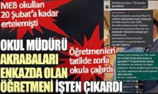 Okul müdürü akrabaları enkazda olan öğretmeni işten çıkardı. MEB okulları tatil etmişti öğretmenleri işe çağırdı