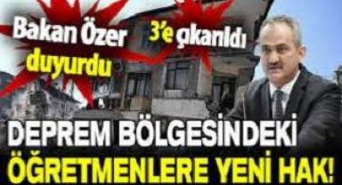 Bakan Özer açıkladı: Öğretmen tayinleri için yeni karar