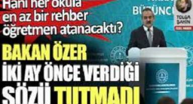 Bakan Özer rehber öğretmenlere 2 ay önce verdiği sözü tutmadı