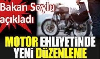 Motor ehliyetinde yeni düzenleme