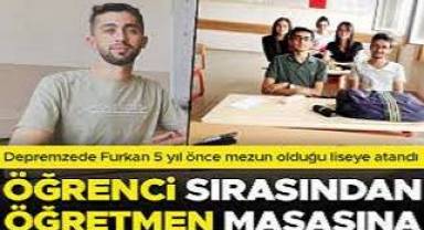 Öğrenci sırasından öğretmen masasına