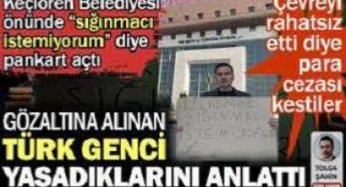 Ülkemde sığınmacı istemiyorum pankartı açan Türk gencine para cezası kesildi