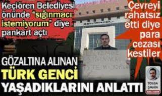 Ülkemde sığınmacı istemiyorum pankartı açan Türk gencine para cezası kesildi