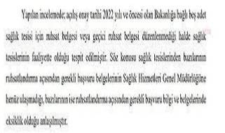 Sağlık Bakanlığı eliyle ruhsatsız hastane skandalı