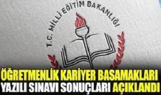 Öğretmenlik Kariyer Basamakları Yazılı Sınavı sonuçları açıklandı