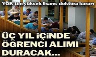 YÖK'ten doktora ve yüksek lisans düzenlemesi