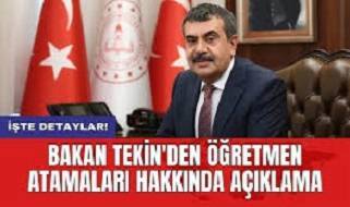 Öğretmen atamaları ne zaman? Bakan Yusuf Tekin açıkladı