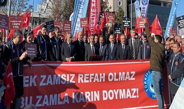 Türk Eğitim-Sen Ülke Genelinde “Ek zamsız refah olmaz, bu zamla karın doymaz” diyerek tepki gösterdi