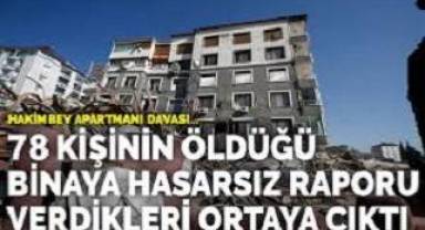 İl Müdürlüğünün 'Gözlemsel inceleme sonucu hasarsız olarak tespit edilmiştir' binada 78 kişi olmüş. Hesap veren yok tabi.