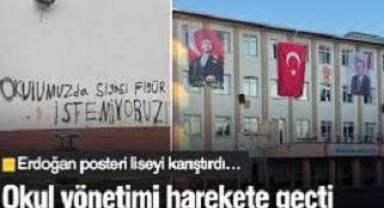 Erdoğan posteri liseyi karıştırdı…