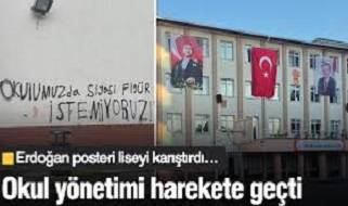 Erdoğan posteri liseyi karıştırdı…
