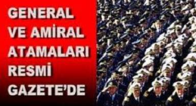 General ve amirallerin ataması Resmi Gazete'de