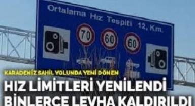Karadeniz sahil yolunda yeni dönem: Hız limitleri yenilendi, binlerce levha kaldırıldı