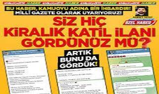 Siz hiç kiralık katil ilanı gördünüz mü?