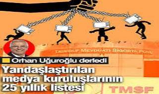 Yandaşlaştırılan Medya Kuruluşlarının 25 Yıllık Listesi