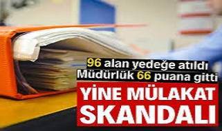 Yine mülakat skandalı: 96 alan yedeğe atıldı, müdürlük 66 puana gitti