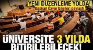 YÖK Başkanı Özvar: Başarılı öğrenci 4 yıllık lisansı 3 yılda bitirebilecek
