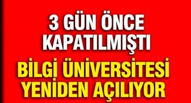 Bilgi Üniversitesi kararı geri çekildi