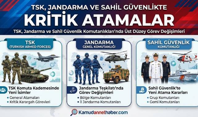 TSK, Jandarma ve Sahil Güvenlikte kritik atamalar