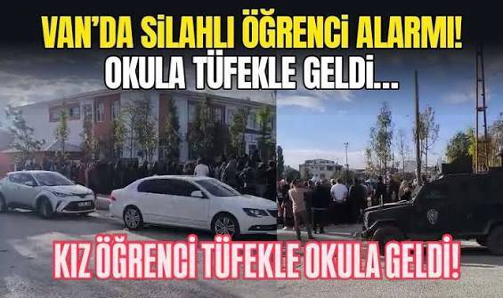 Kız öğrenci okula pompalı tüfekle geldi