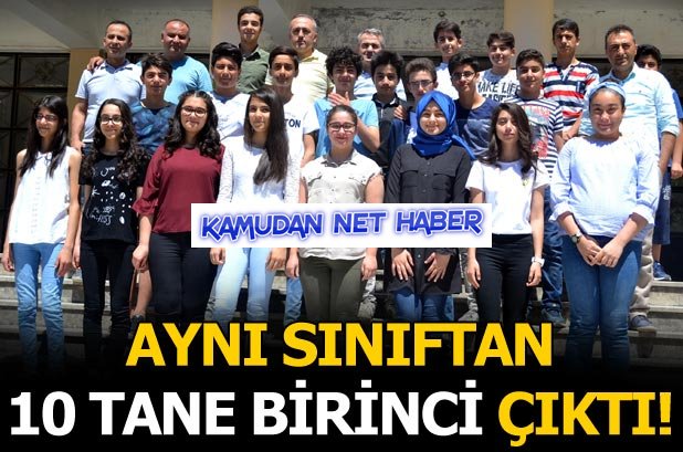 Aynı sınıftan 10 TEOG birincisi çıktı