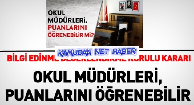 BEDK; Okul müdürleri, puanlarını öğrenebilir