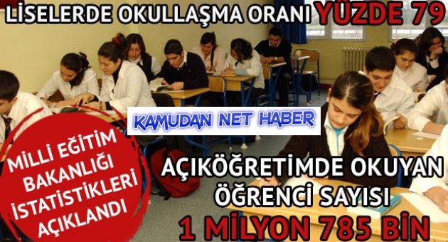 Liselerde okullaşma oranı yüzde 79